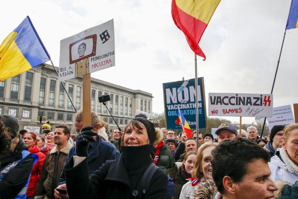 Protest against Coronavirus measures in Brussels
