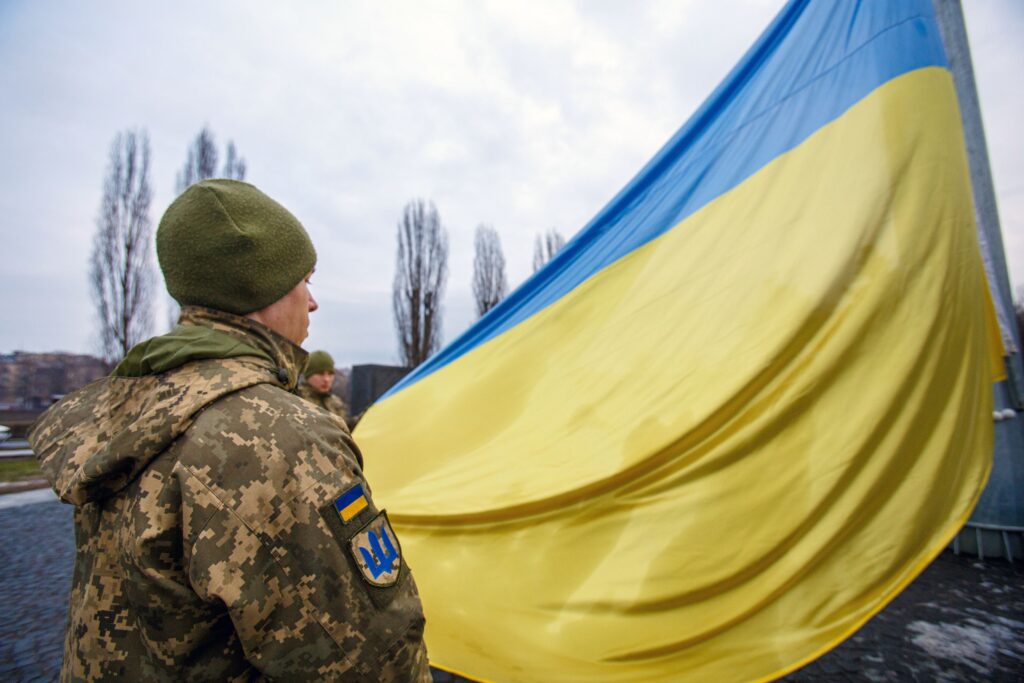 Raising of Ukrainian flag in Uzhhorod
