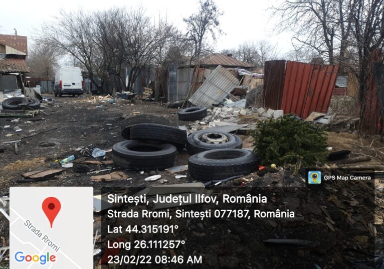 Razie de amploare în Sinteşti, unde noaptea se ard ilegal deșeuri (Foto)