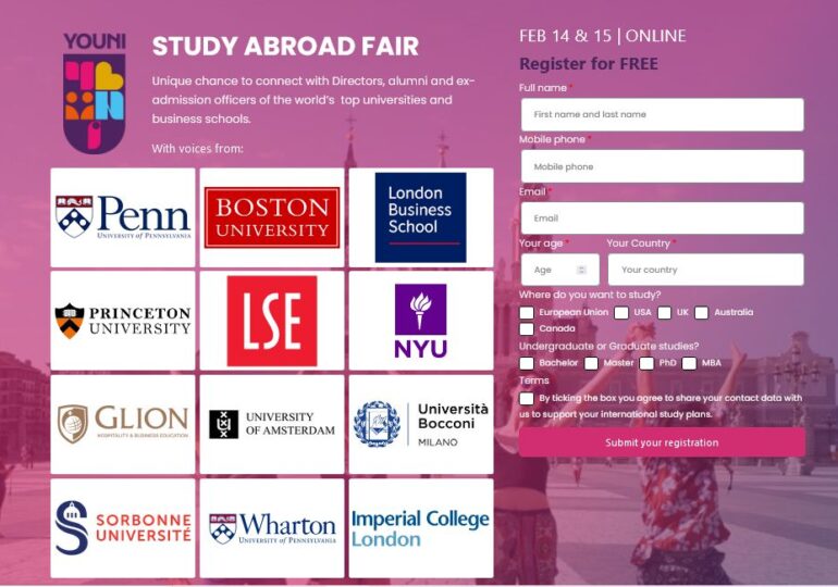 Universităţi prestigioase din lume se vor întâlni cu elevii şi studenţii români la “Study abroad fair”, eveniment organizat pe 14-15 februarie