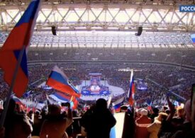 Discursul lui Putin de pe stadion, tăiat de televiziunea din Rusia (Video)