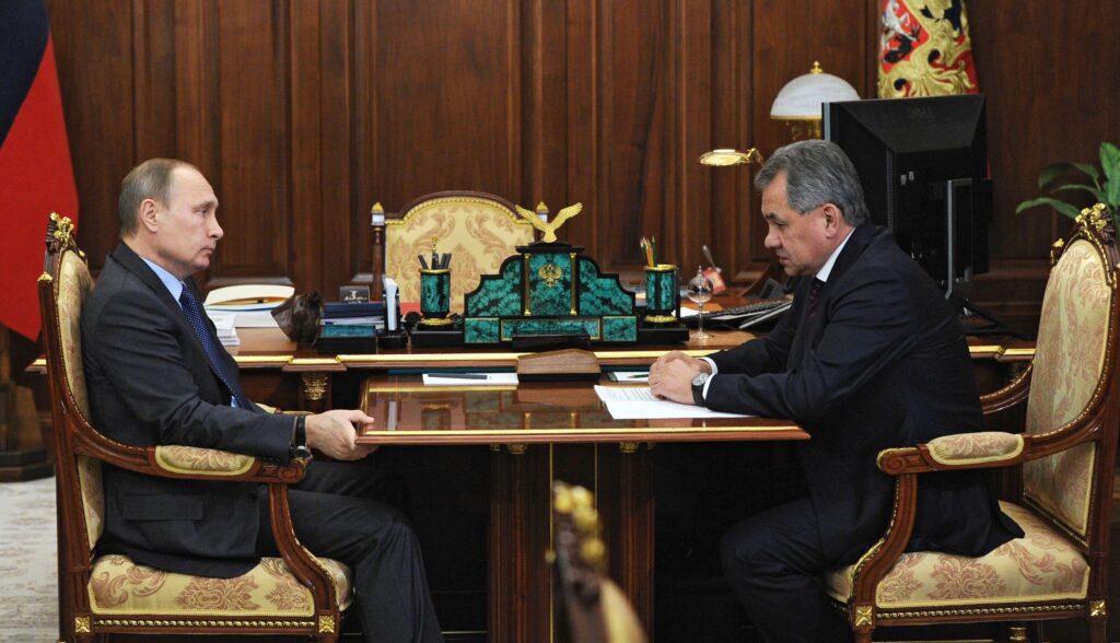 President Vladimir Putin meets with Defense Minist