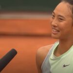 Reacția lui Qinwen Zheng după victoria cu Simona Halep de la Roland Garros