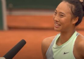 Reacția lui Qinwen Zheng după victoria cu Simona Halep de la Roland Garros