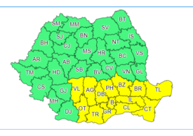 Vin furtunile, inclusiv în București și pe litoral: 13 județe se află sub cod galben