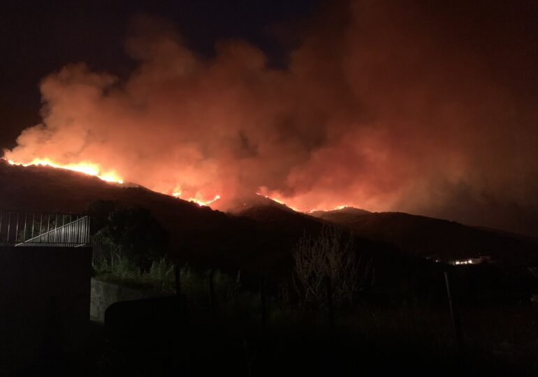Un incendiu puternic a distrus jumătate din vegetaţia unei insule din Italia (Foto)
