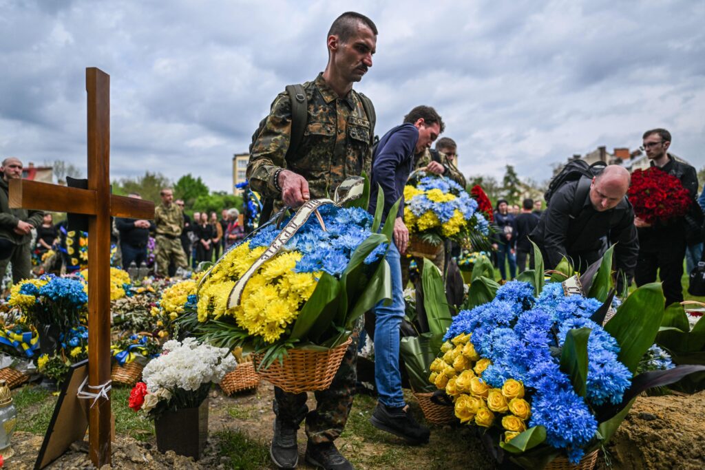 Funeral held for fallen Ukrainian Sniper in Lviv