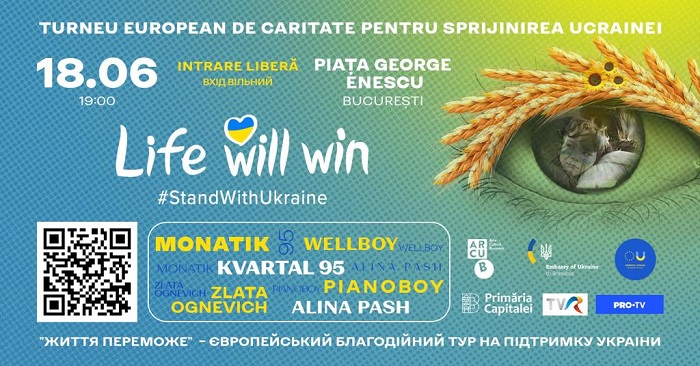 Turneul European Life Will Win, concert caritabil în sprijinul Ucrainei, ajunge la București