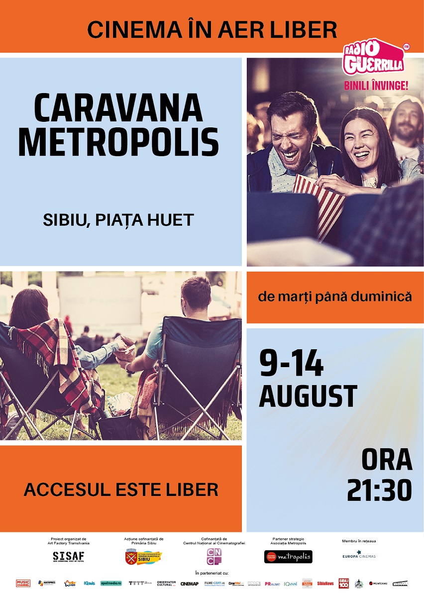 Caravana Metropolis cinema n aer liber revine la Sibiu ntre 9