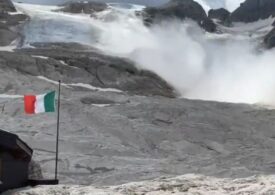 Momentul în care un ghețar s-a prăbușit în Alpii italieni. Mai mulţi turişti au fost uciși, printre cei dispăruți ar fi și români (Video)