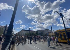 Protest la Budapesta față de creșterea taxelor pentru firme: Oamenii au blocat un pod peste Dunăre (Foto & Video)
