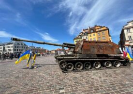 Ucraina expune prin capitale europene tancurile ruseşti distruse în război (Foto & Video)
