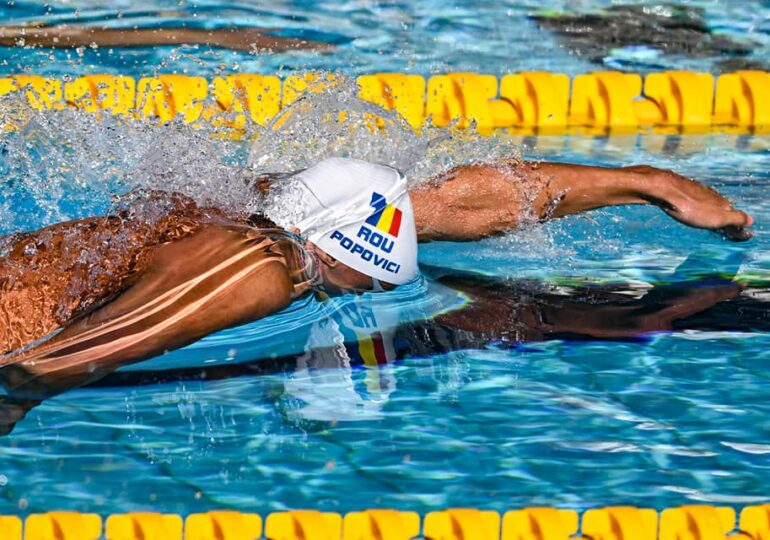 David Popovici, în finala probei de 200 de metri liber de la Mondialul de înot pentru juniori