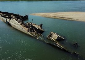 Dunărea secată scoate la iveală epavele unor nave naziste: Sunt pline cu muniție și explozibili (Foto & Video)