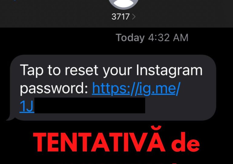 Atenție la mesajele care cer resetarea parolei de Instagram