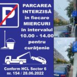 Program pilot în Sectorul 6 destinat curățeniei: Fără mașini parcate miercurea