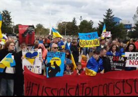 Protest al refugiaților ucraineni la Constanța (Video)