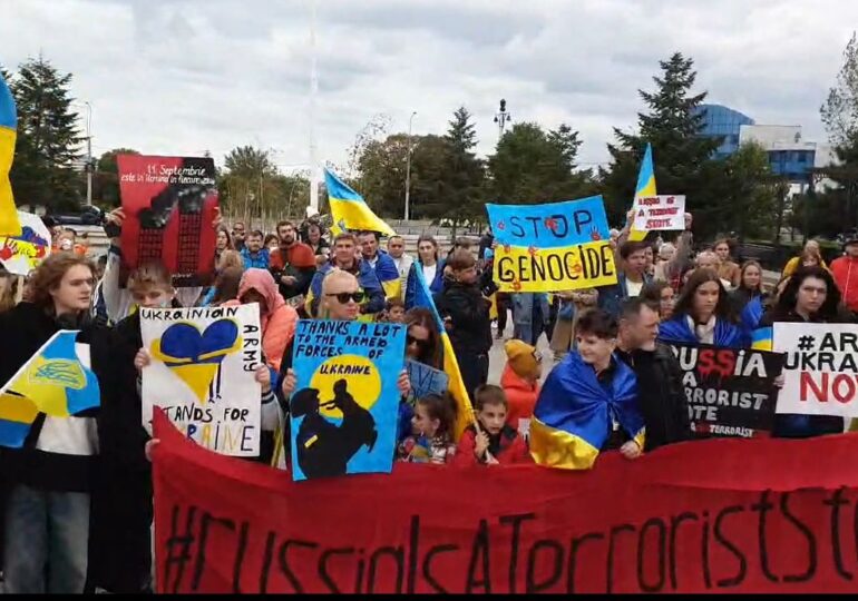 Protest al refugiaților ucraineni la Constanța (Video)