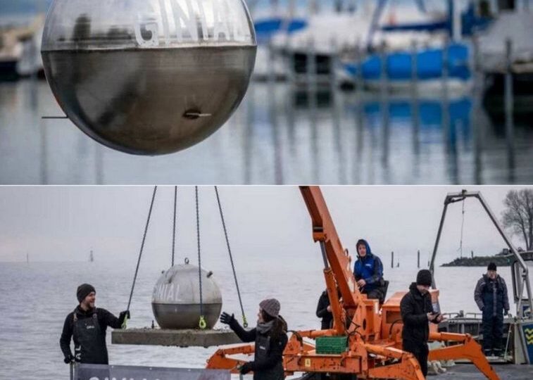 O bilă uriașă de 800 de kilograme, plină cu gin, a dispărut de pe fundul unui lac din Elveția