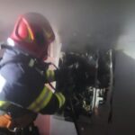 Mediaș: Au încercat să fure banii dintr-un bancomat, dar au provocat un incendiu