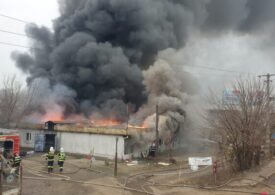 Incendiu devastator la un depozit din București (Video)
