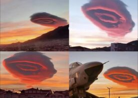Un impresionat nor roșu, în formă de ”farfurie zburătoare”, a fost observat în Turcia (Video)