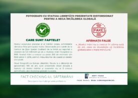 Green fact checking-ul săptămânii: Fotografii cu Statuia Libertății prezentate distorsionat pentru a nega încălzirea globală