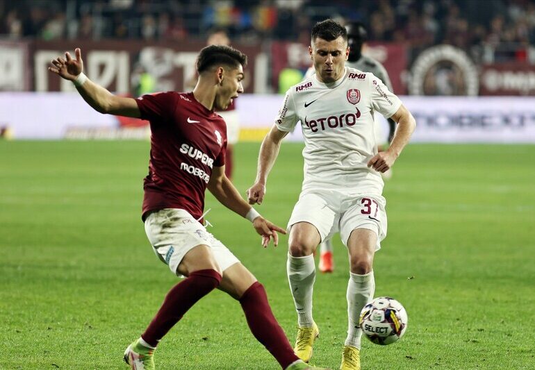 Superliga: CFR Cluj și Rapid, egal cu goluri multe și spectacol la cote înalte