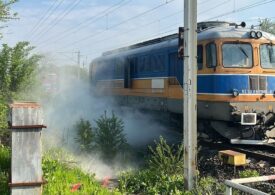 Prahova: Incendiu la locomotiva unui tren de marfă privat, traficul a fost oprit temporar la Brazi