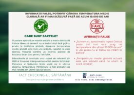 Green fact checking-ul săptămânii: Informații false, potrivit cărora temperatura medie globală ar fi mai scăzută față de acum 10.000 de ani