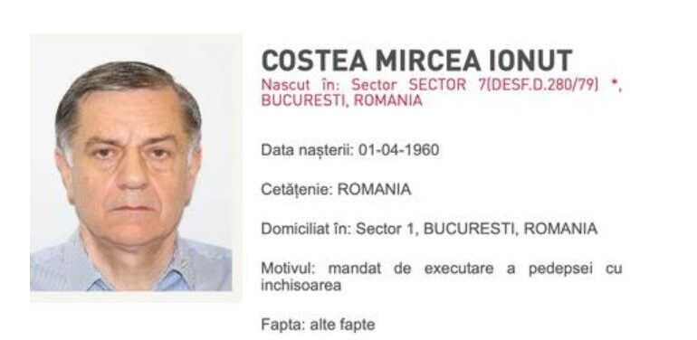 Fostul președinte Eximbank Ionuț Costea, condamnat definitiv, nu e de găsit. A fost dat în urmărire