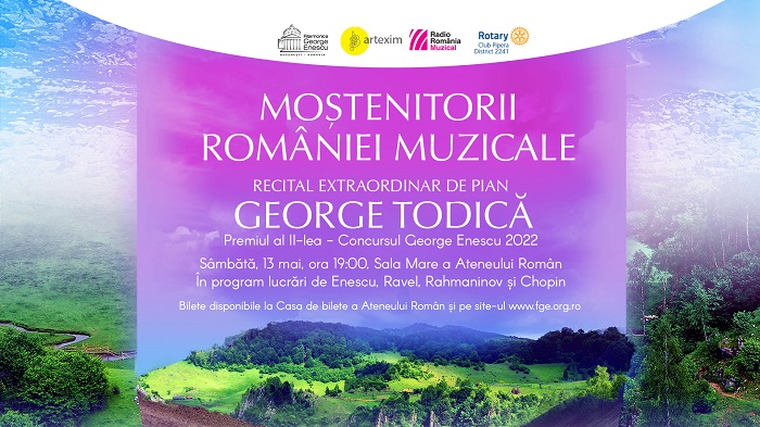 Moștenitorii României muzicale: recital-eveniment susținut de pianistul George Todică, laureat al Concursului internațional “George Enescu”