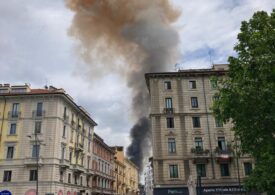 Explozie urmată de incendiu în Milano: Mai multe mașini au luat foc, o școală a fost evacuată (Foto & Video)