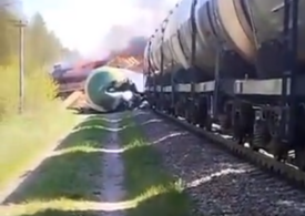 Un tren de marfă a deraiat în regiunea rusă Briansk, din cauza unui ”dispozitiv exploziv”