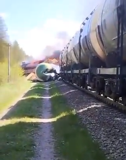 Un tren de marfă a deraiat în regiunea rusă Briansk, din cauza unui ”dispozitiv exploziv”