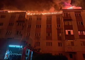 Incendiu puternic la un bloc din Bârlad. Peste 300 de persoane au fost evacuate (Foto & Video)