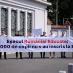 Protest USR la Cotroceni pentru parastasul învățământului românesc: „Eșecul României Educate: 50.000 de copii nu s-au înscris la BAC”