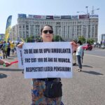 Angajații din Sănătate fac protest pe caniculă în fața Guvernului: „România, trezește-te!”(Foto&Video)