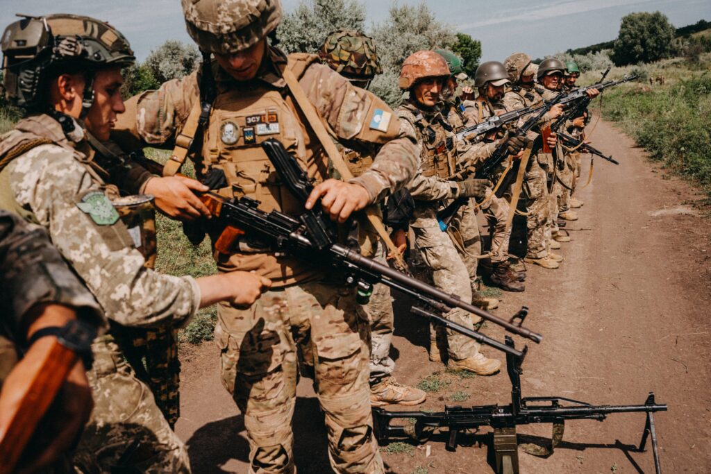 Ukrainian soldiers from the Mechanized Brigade in 