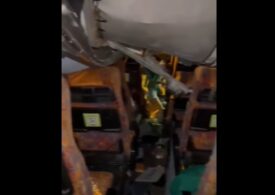 Un autocar cu ucraineni a lovit un limitator de înălțime, la Năvodari. Sunt mai mulți răniți, plafonul a fost smuls (Video)