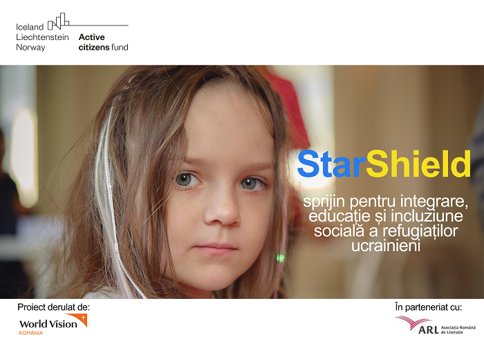 StarShield - sprijin pentru integrare, educație și incluziune socială a refugiaților ucrainieni, un proiect lansat de World Vision România