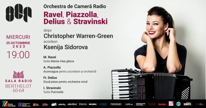A cântat cu Sting la Londra și deschide Stagiunea Orchestrei de Cameră Radio: acordeonista Ksenija Sidorova