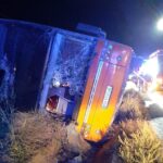 Un autocar cu peste 80 de ucraineni s-a răsturnat la Hârșova (Foto)