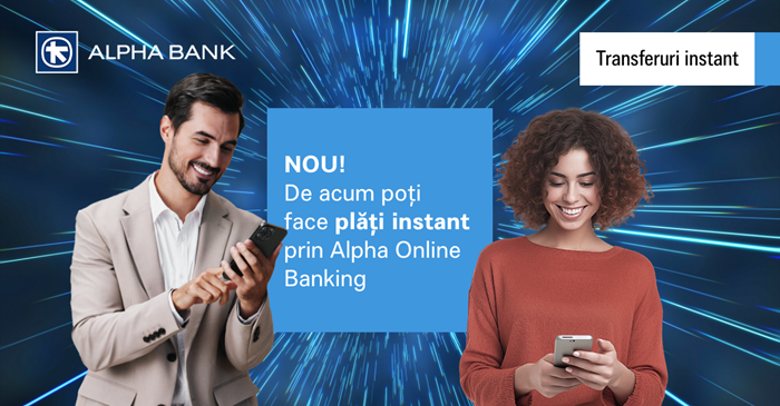 Alpha Bank Romania lansează plățile instant - clienții pot plăti și primi bani în câteva secunde