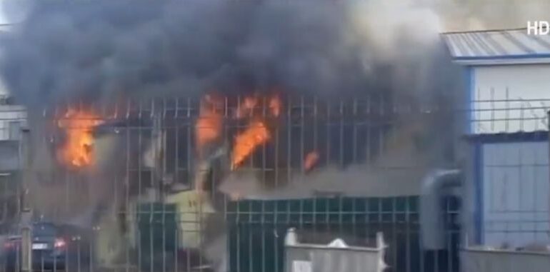 Incendiu de proporții lângă București (Video)