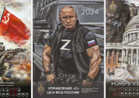 Calendar rusesc pe 2024: Putin cu mușchi de culturist și soldații ruși iau cu asalt Capitoliul (Foto)