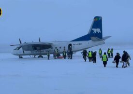Un avion rusesc a aterizat pe un fluviu înghețat, din cauza unei erori de pilotaj (Video)