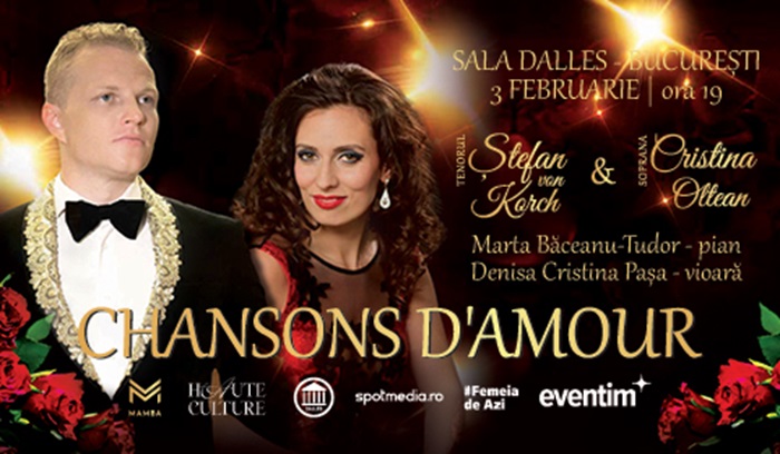 Tenorul Ștefan von Korch lansează o invitație video la concertul “Chansons D’Amour” din 3 februarie de la Sala Dalles