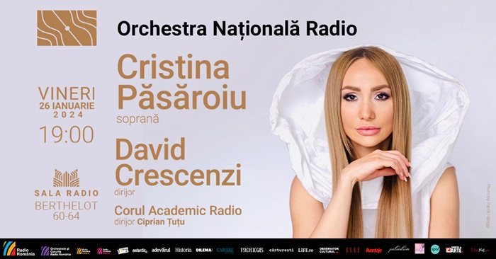 Aplaudată alături de Andrea Bocelli, soprana Cristina Păsăroiu invitată la Sala Radio