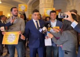 Protest AUR la Parlament, în sala în care are loc ședința conducerii PSD: "Marcel pentru noi e un pui de dictator!" (Video)